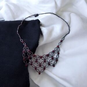 Red Rhinestone Victorian Choker